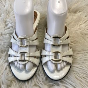 Sofft patent leather white summer sandals